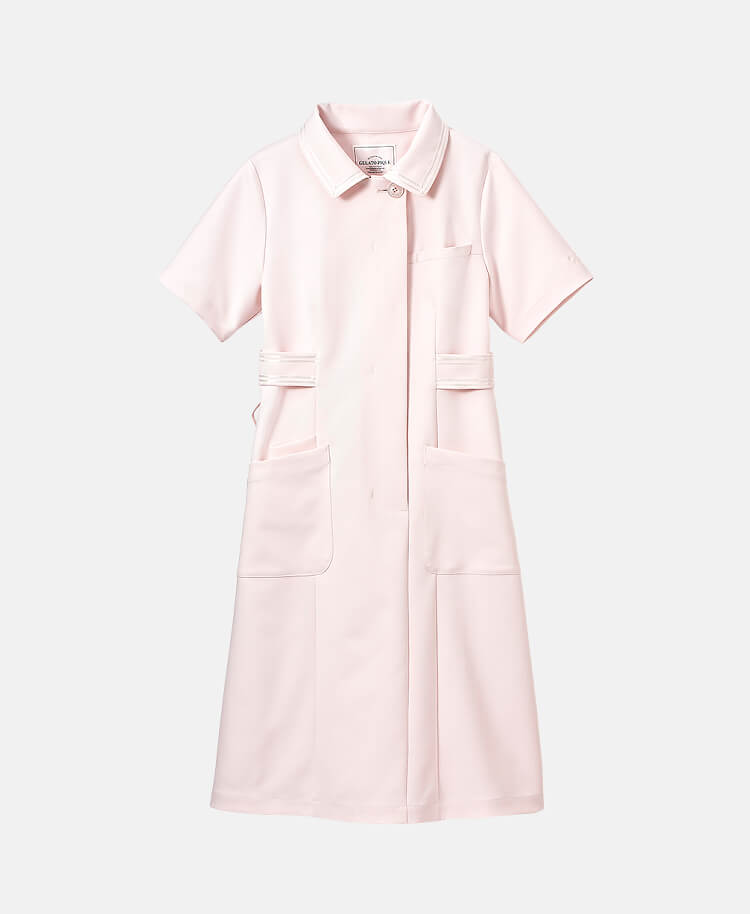 ジェラート ピケ&クラシコ 白衣:ラインカラーワンピース ピンク