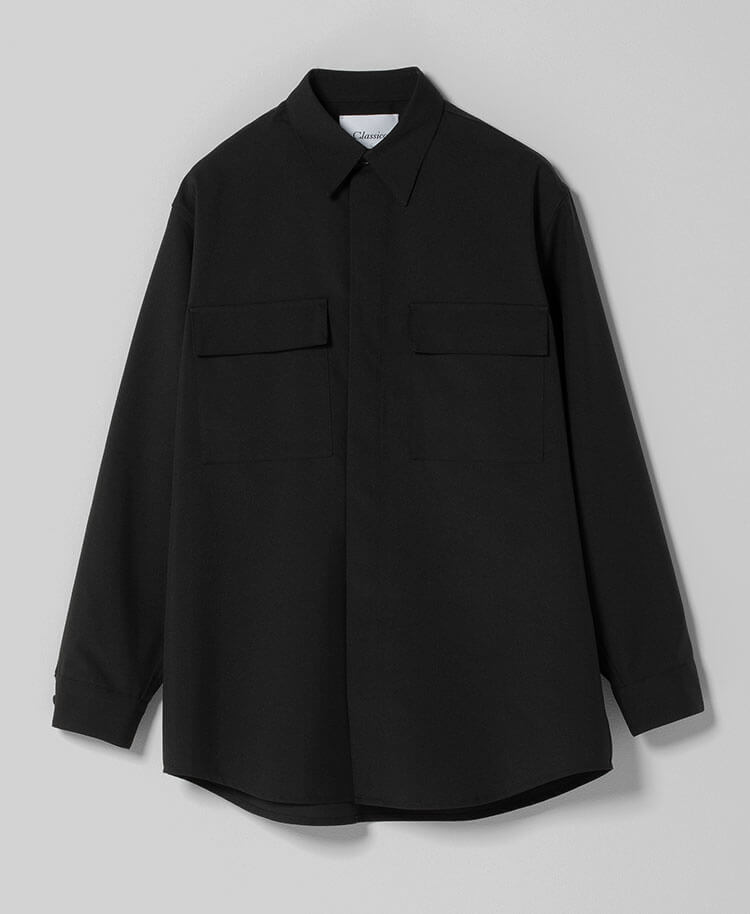 マイウェア:シャンブレー・Long Sleeveワークシャツ | ブラック