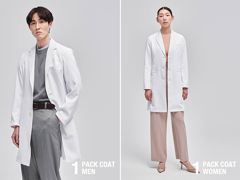 研修医の服装におすすめの低価格で高品質な白衣:PACKテーラードコート(男女)