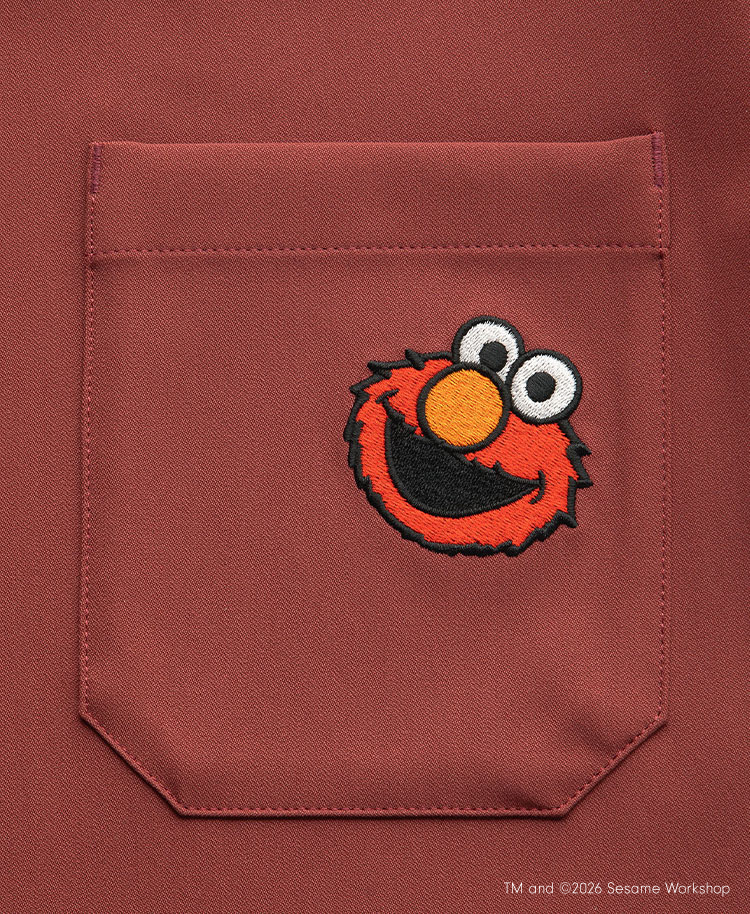 Scrub Canvas Club:SESAME STREETスクラブトップス(男女兼用)