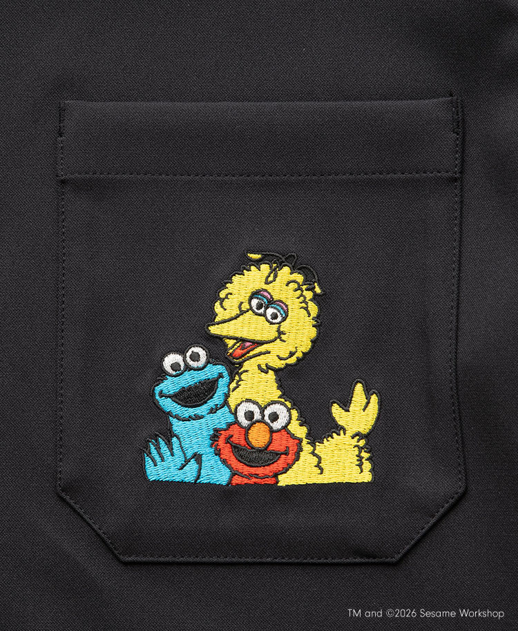 Scrub Canvas Club:SESAME STREETスクラブトップス(男女兼用)