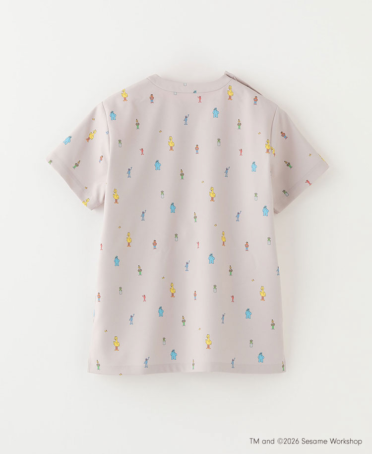 Scrub Canvas Club:SESAME STREETスクラブトップス(男女兼用)