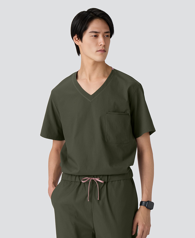 メンズ:プルオーバースクラブトップス・MOVE/