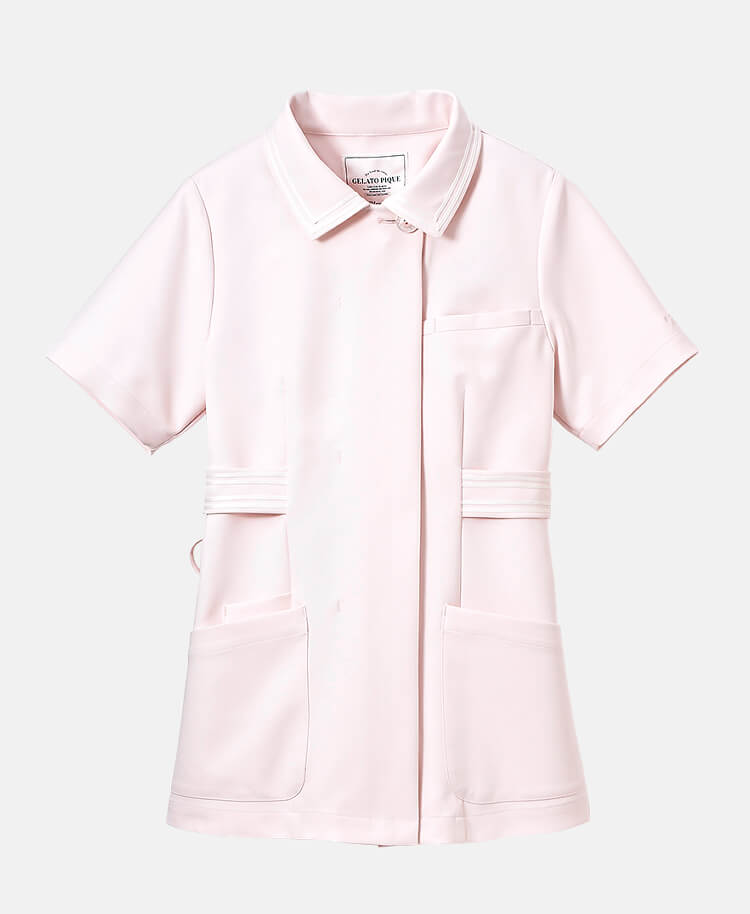 ジェラート ピケ&クラシコ 白衣:ラインカラートップス ピンク