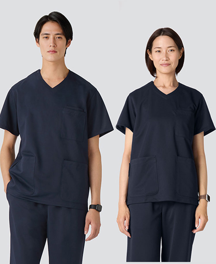 ユニセックス:スクラブトップス・クールテック(男女兼用)/