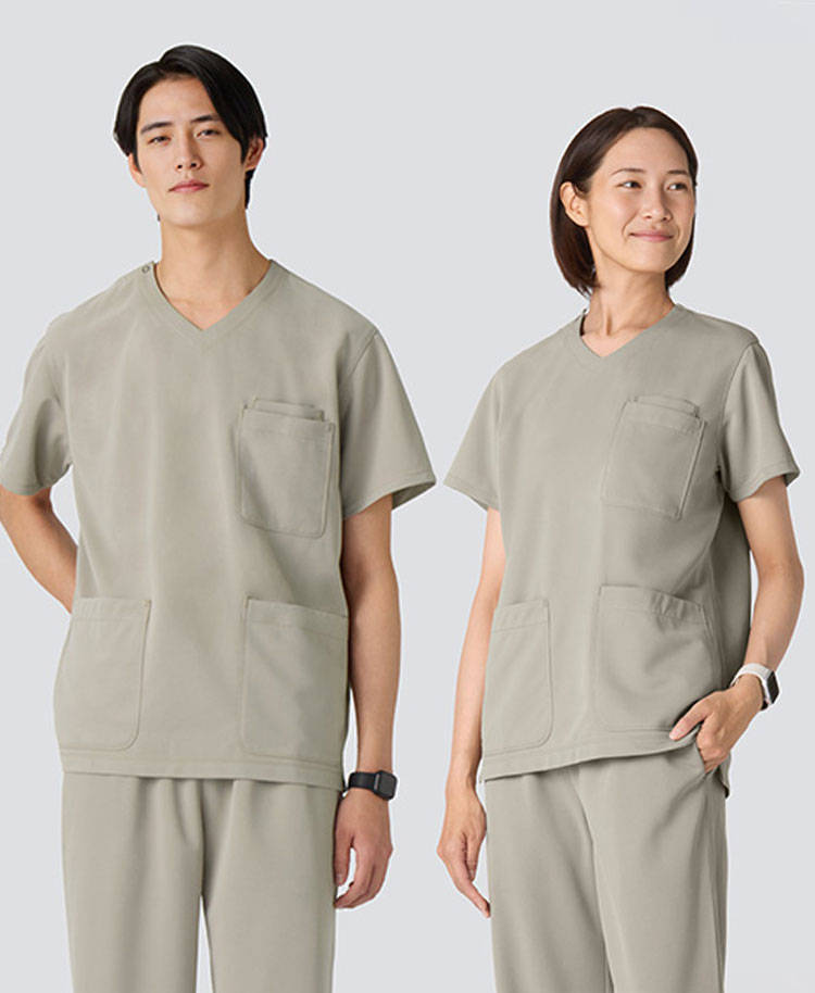 ユニセックス:スクラブトップス・クールテック(男女兼用)/