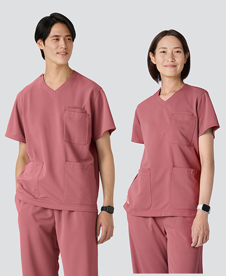 ユニセックス:スクラブトップス・クールテック(男女兼用)/