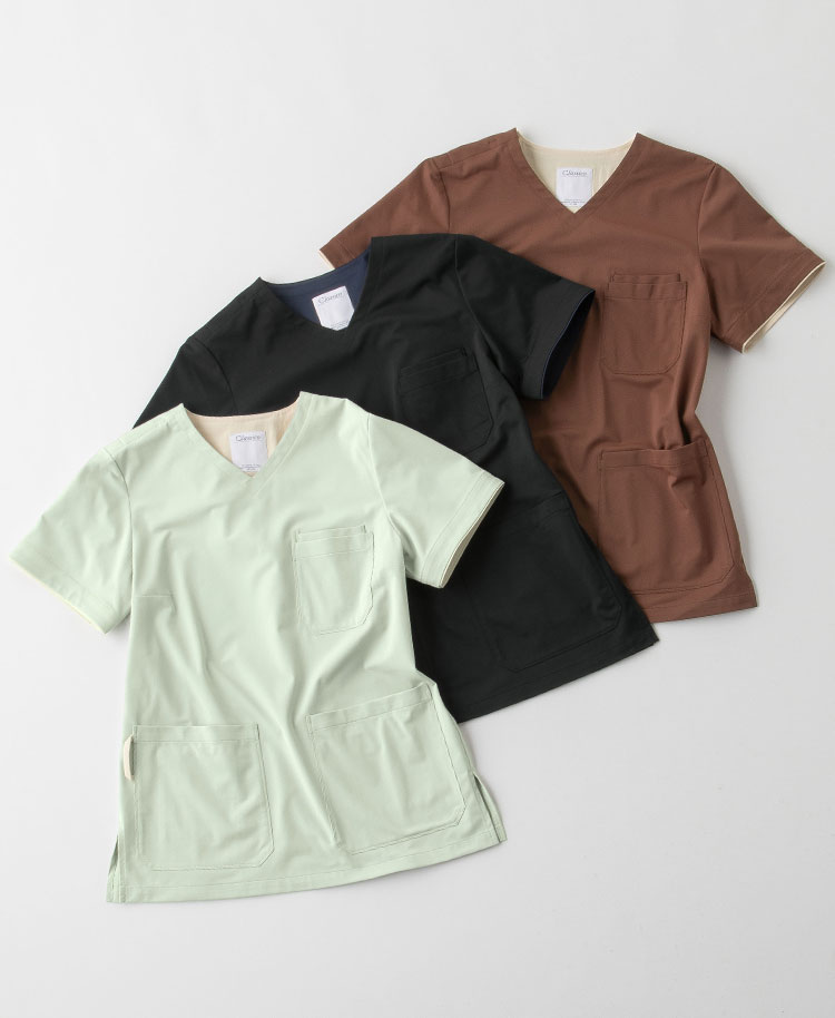 レディース:ロールアップスクラブトップス・FREE