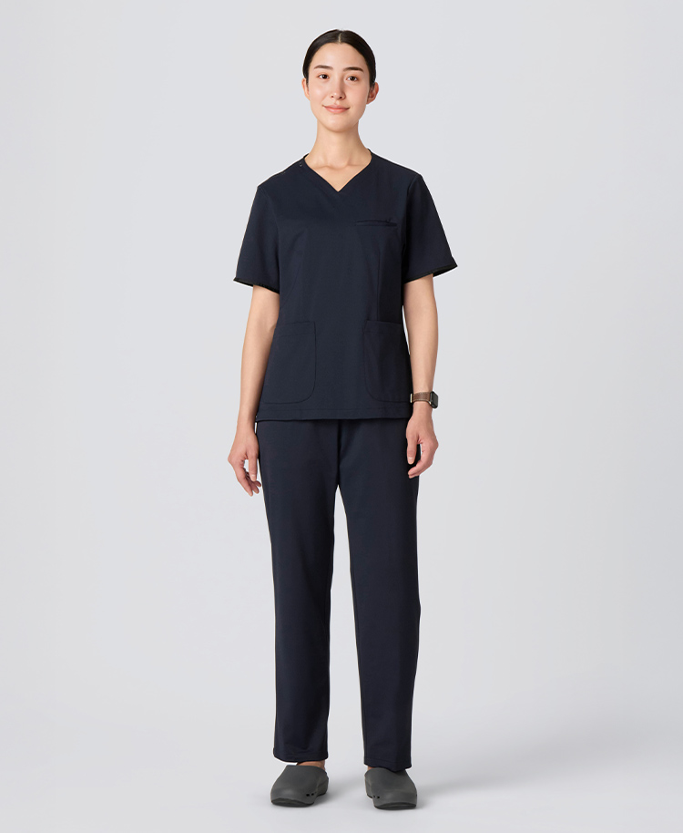 レディース:スクラブパンツ・FREE ディープネイビー