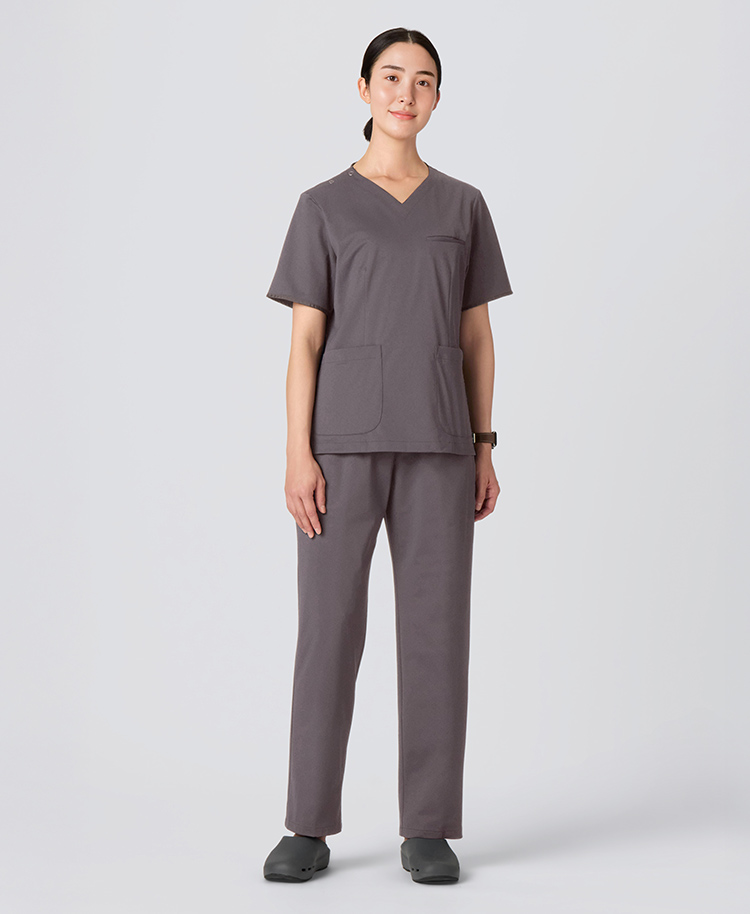 レディース:スクラブパンツ・FREE チャコールグレー