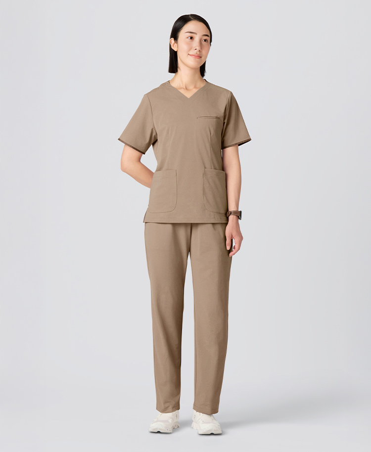 レディース:スクラブパンツ・FREE ベージュ