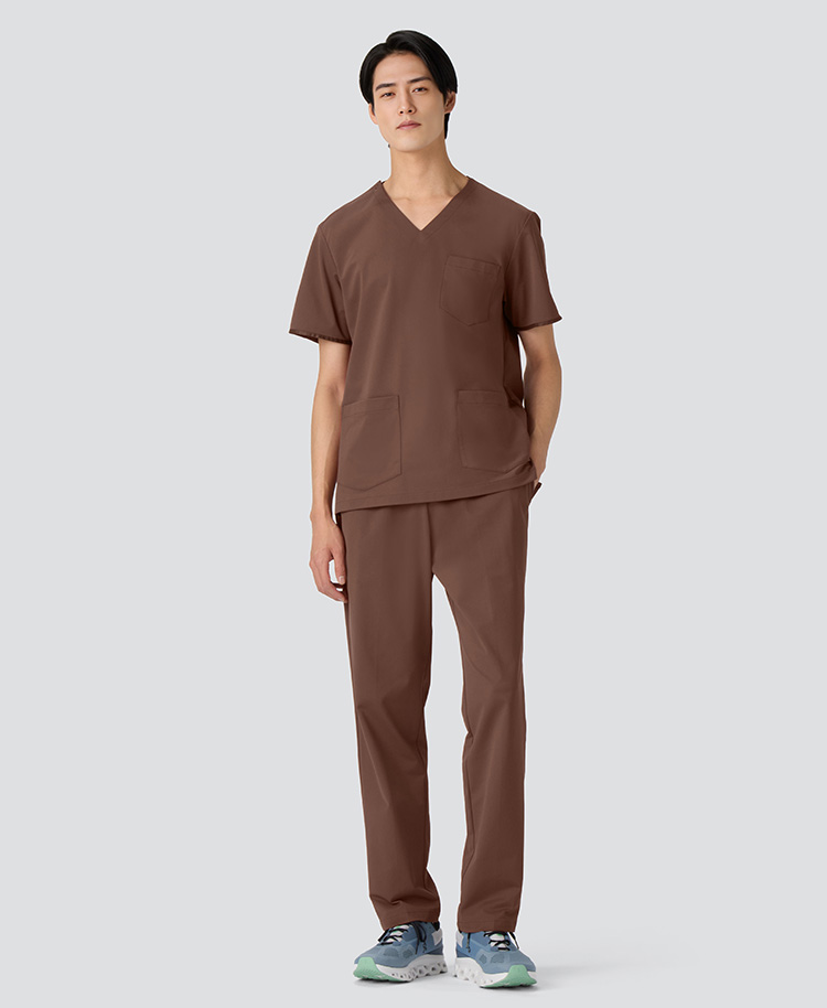 メンズ:スクラブパンツ・FREE ブラウン