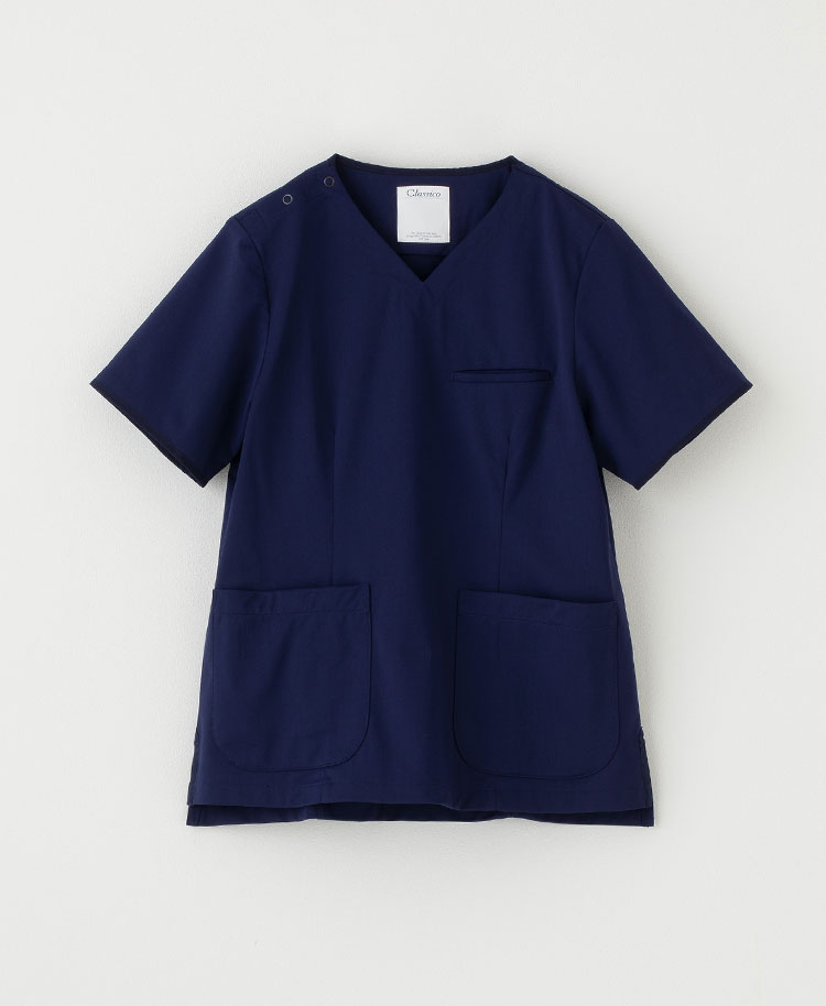 レディース:スクラブトップス・FREE ネイビー