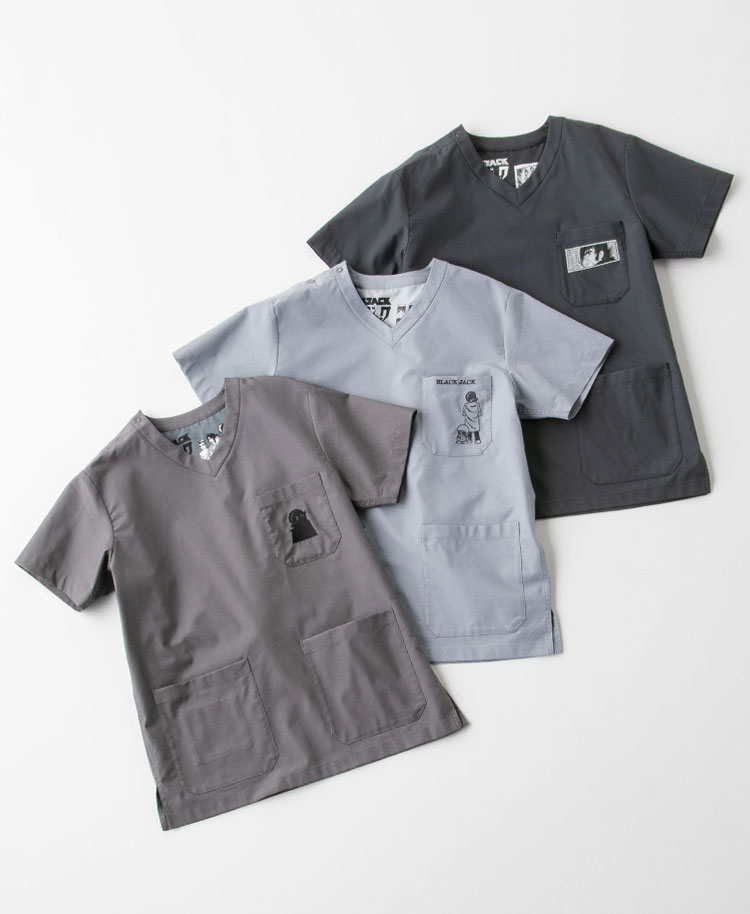 Scrub Canvas Club:ブラック・ジャックスクラブトップス(男女兼用)