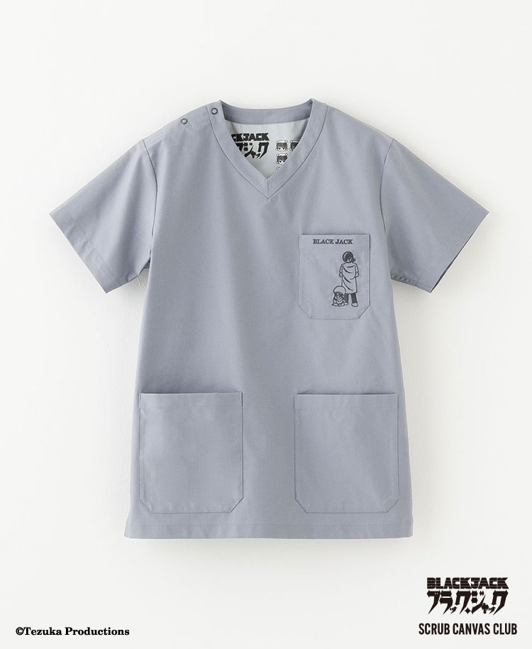 Scrub Canvas Club:ブラック・ジャックスクラブトップス(男女兼用)/