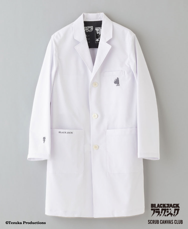 Scrub Canvas Club:ブラック・ジャックコート(男女兼用白衣)/