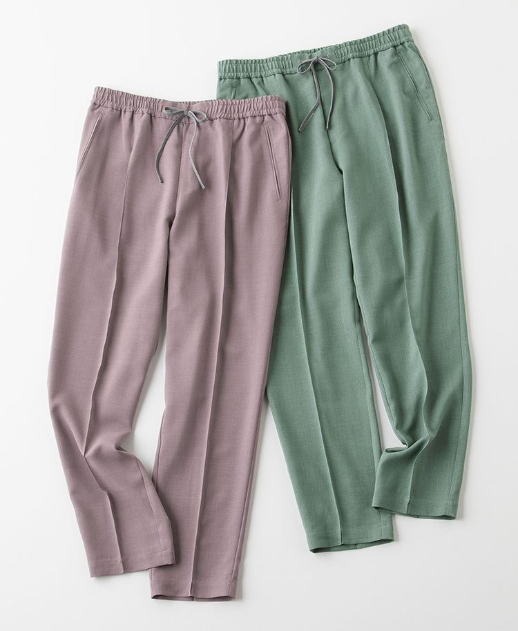 メンズ:タックテーパードパンツ・TRO