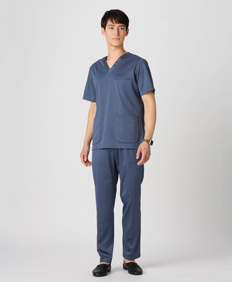 メンズ:スクラブパンツ・DECO ブルーグレー