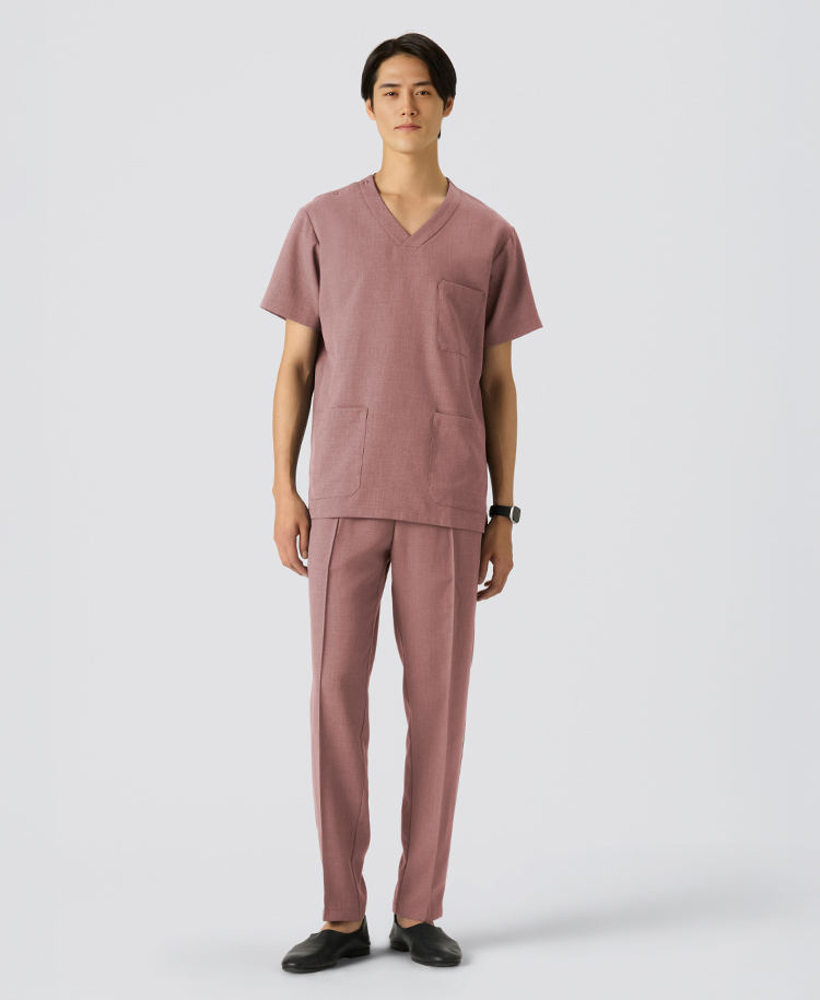 メンズ:スクラブパンツ・TRO ピンクベージュ