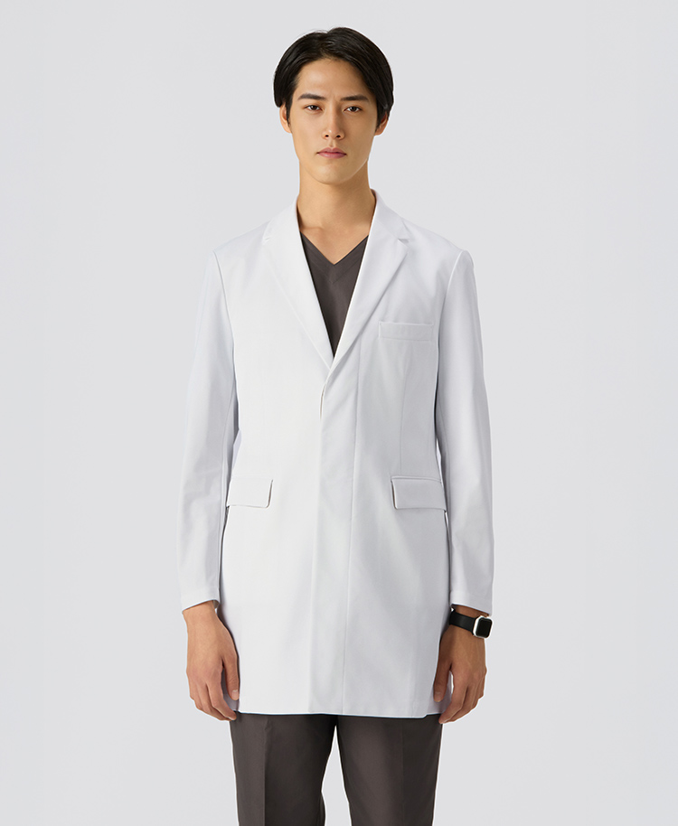 メンズ白衣:ライトジャージーショートコート