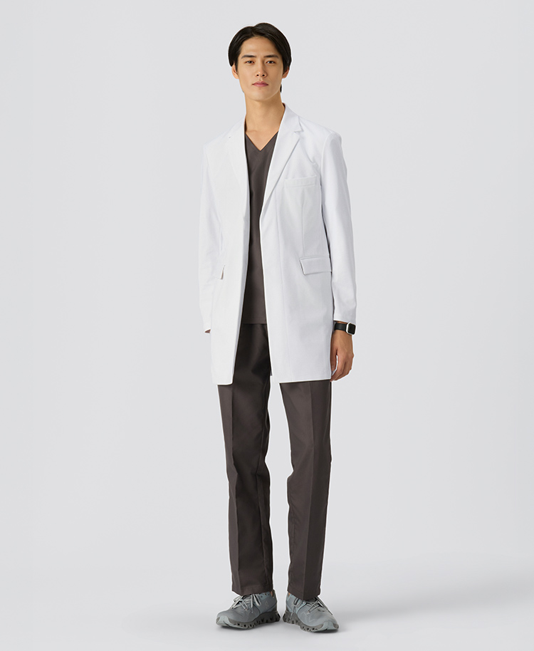 メンズ白衣:ライトジャージーショートコート