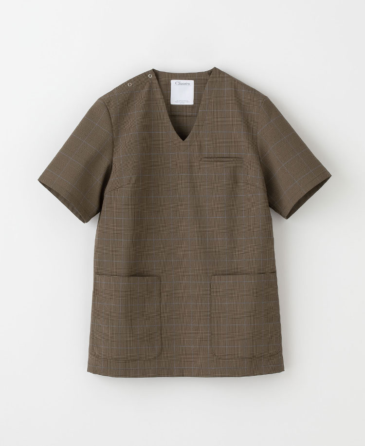 レディース:グレンチェックスクラブトップス ブラウン