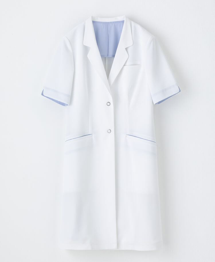 レディース白衣:ショートスリーブコート・クールテック(2022年モデル) おしゃれ白衣のクラシコ公式通販