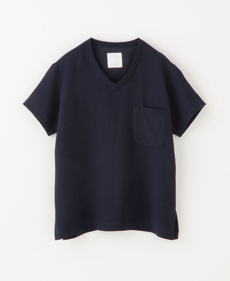 メンズ:スクラブトップス・ダブルジャカード ディープネイビー