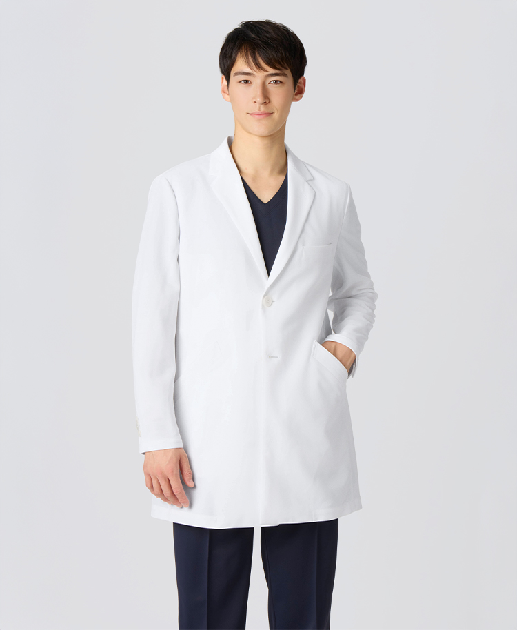 メンズ白衣:ショートコート・クールテックプルーフ