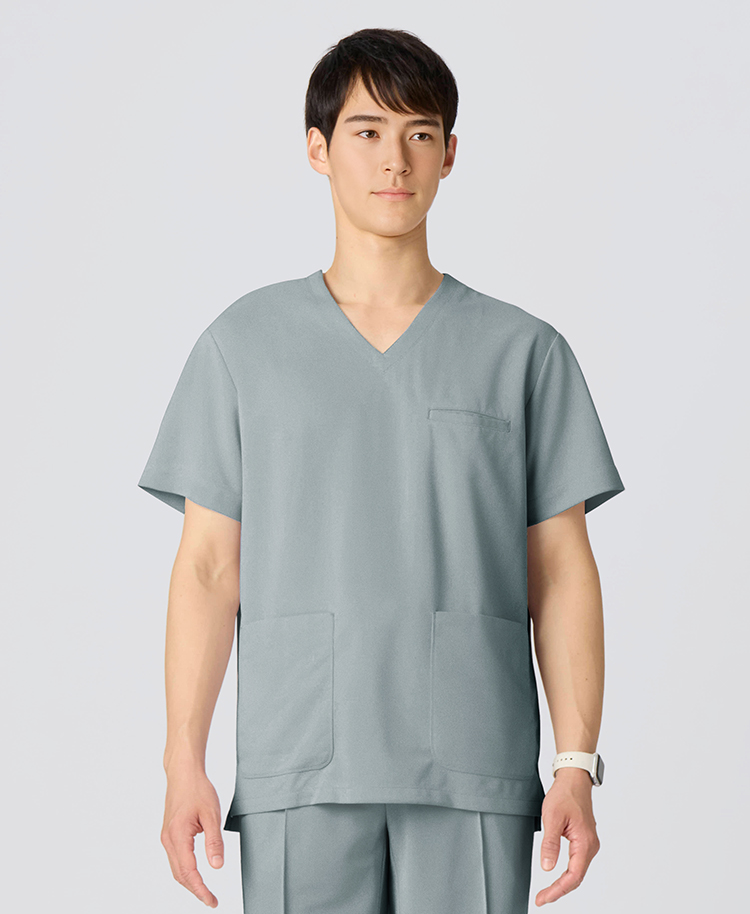 メンズ:スクラブトップス・クールテック/