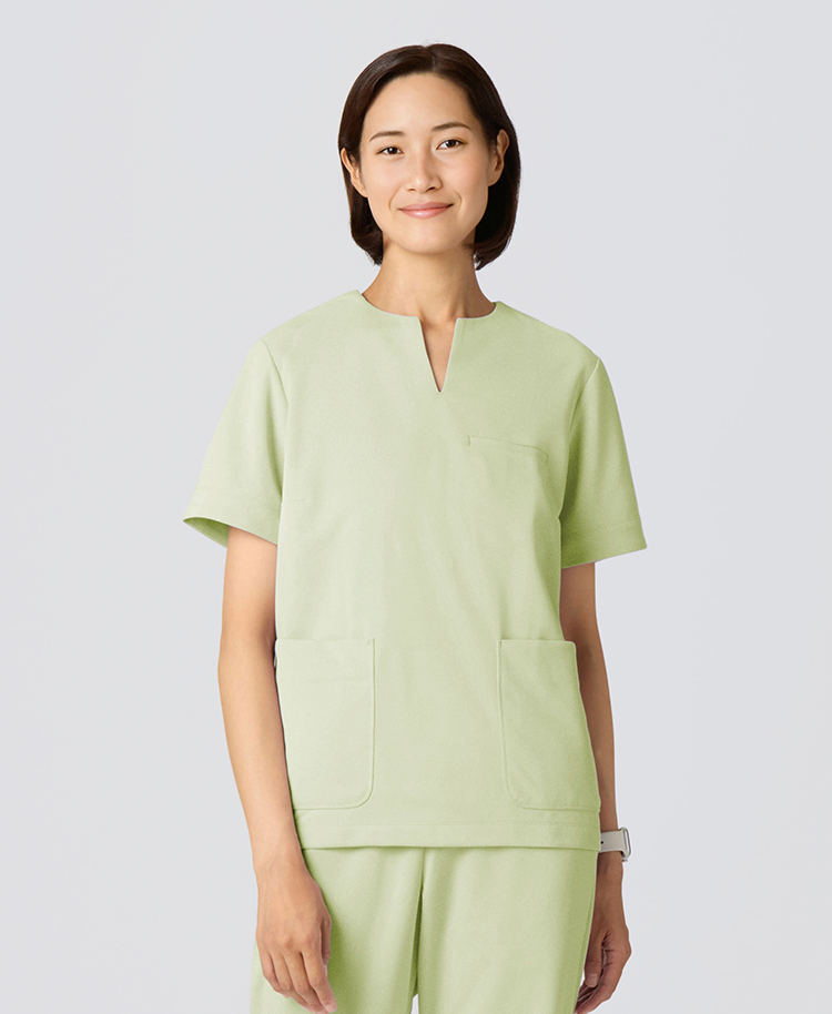 レディース:スクラブトップス・クールテック ライム