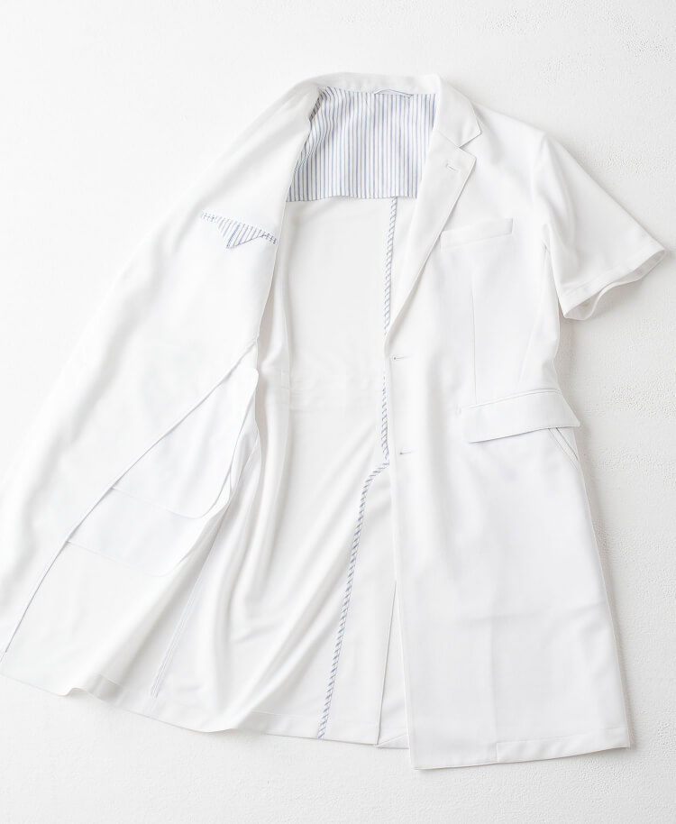 メンズ白衣:ショートスリーブコート・クールテック