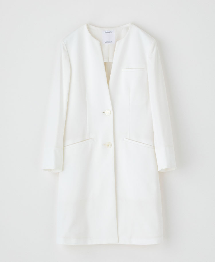 レディース白衣:キーカラージャージーコート・LUXE 白