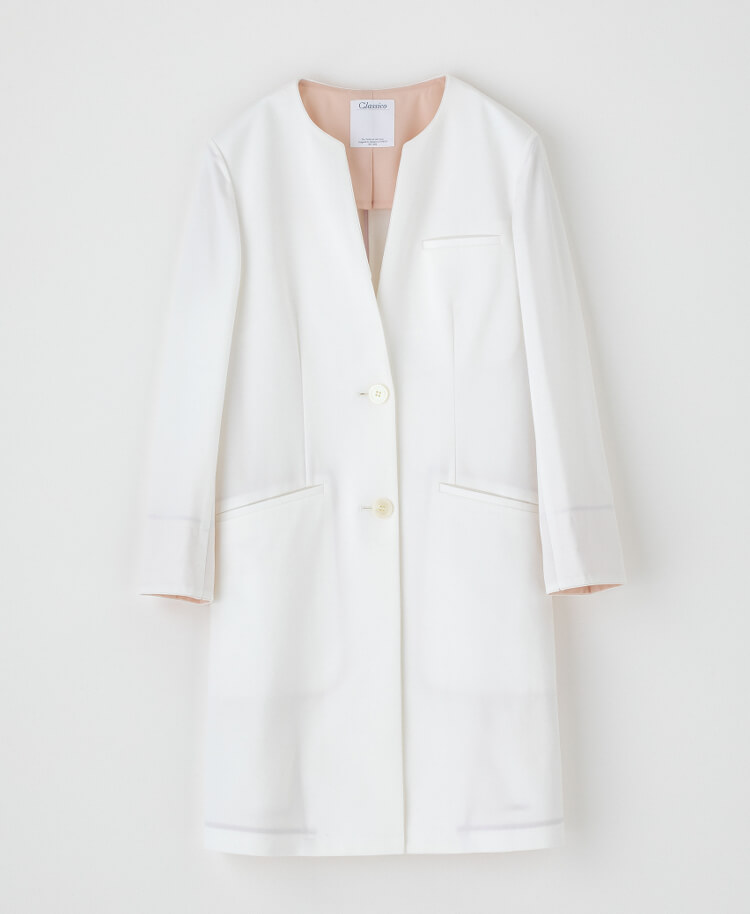レディース白衣:キーカラージャージーコート・LUXE | ピンク