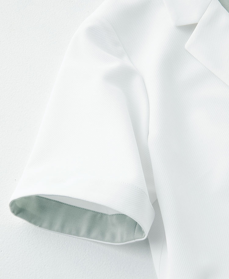 レディース白衣:ハーフスリーブコート・クールテックプルーフ
