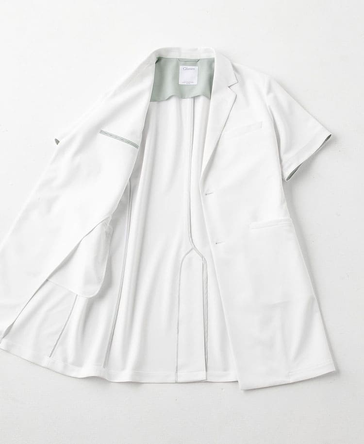 メンズ白衣:ショートスリーブコート・クールテックプルーフ