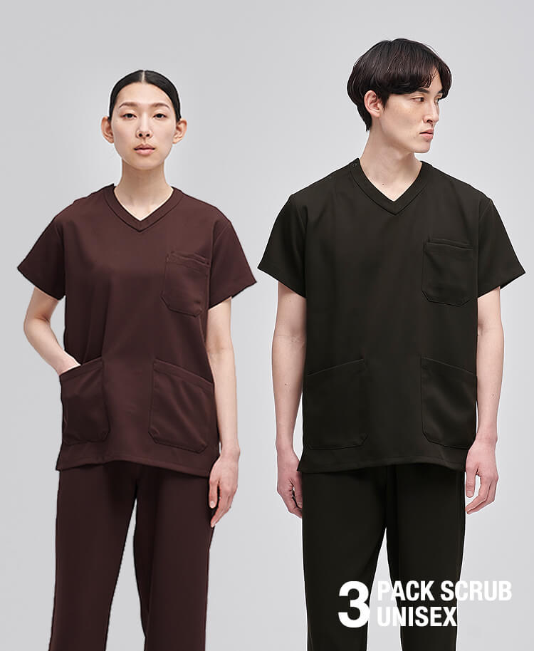 3PACKスクラブトップス(男女兼用)/