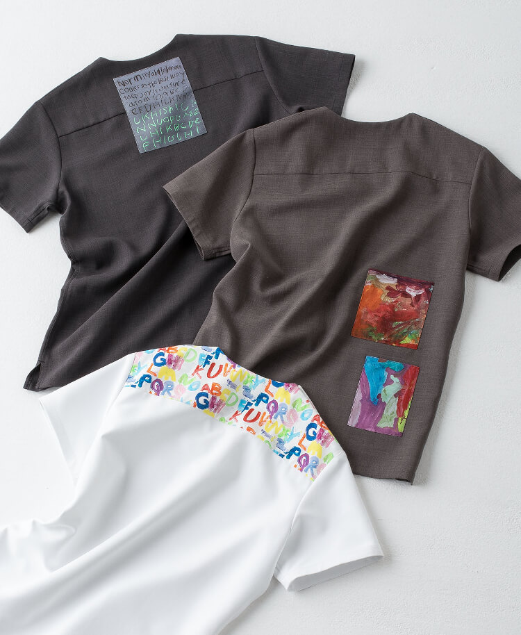 Scrub Canvas Club:WONDER ARTスクラブトップス(男女兼用)
