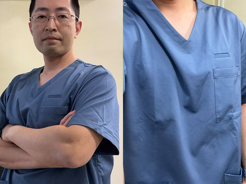 ジャージー素材のメンズスクラブ LUXEを耳鼻咽喉科の医師が試着してみました【着用レビュー】