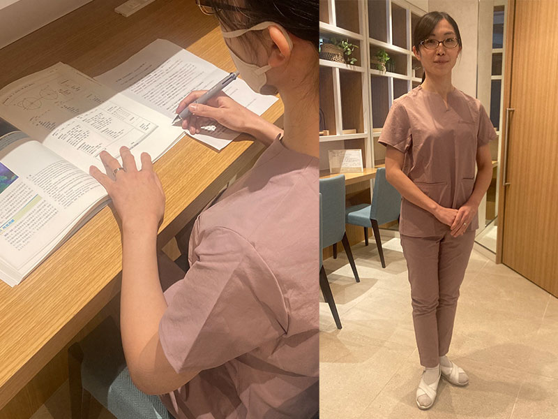 よく伸び動きにフィットするレディーススクラブMOVEを臨床検査技師が試着してみました【着用レビュー】