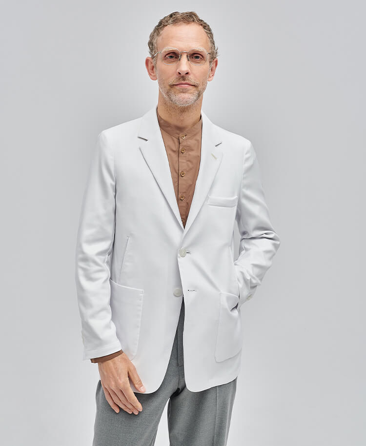 メンズ白衣:スーピマコットン100ジャケット/