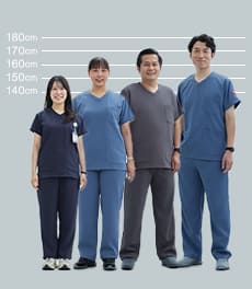 PACKスクラブ【男女・身長別でサイズ感を比較しました】