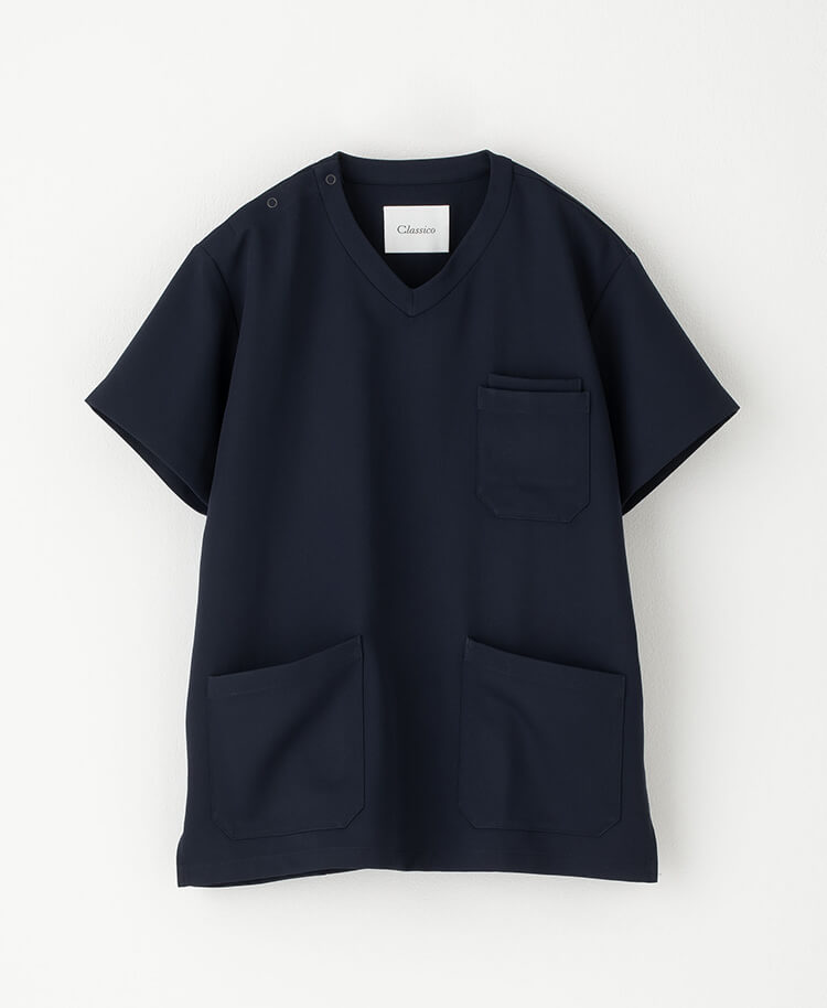 PACKスクラブトップス(男女兼用) ディープネイビー