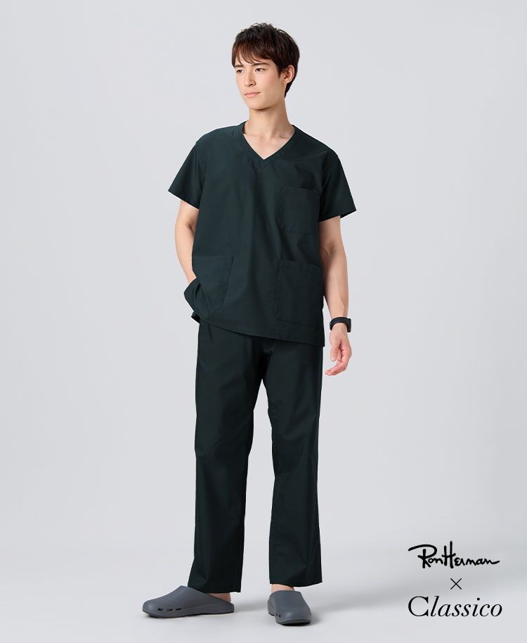 メンズ:Ron Herman スクラブパンツ ディープグリーン