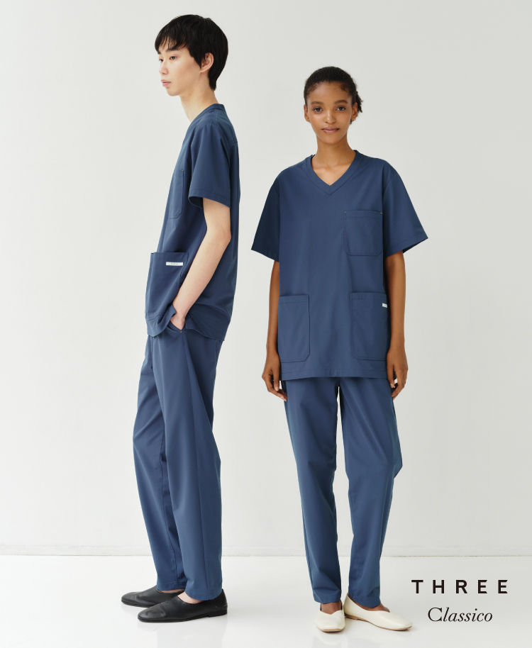 ユニセックス:THREEスクラブパンツ・FREE/