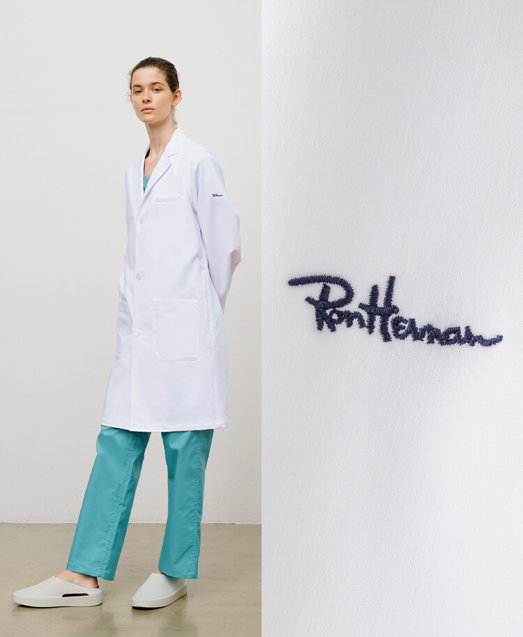 Ron Herman ドクターコート(男女兼用白衣・2022年モデル・刺繍色 ゴールド、ネイビー、オフホワイト)/