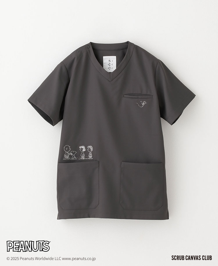 Scrub Canvas Club:PEANUTSスクラブトップス(男女兼用)