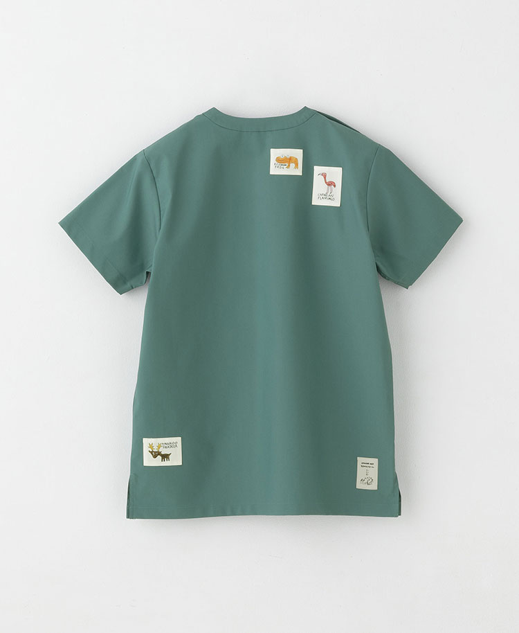 Scrub Canvas Club:WONDER ART 旭山動物園スクラブトップス(男女兼用)
