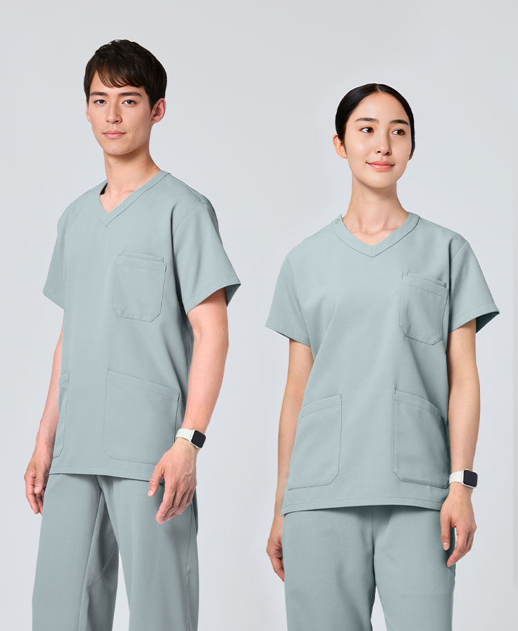 PACKスクラブトップス(男女兼用) サックス