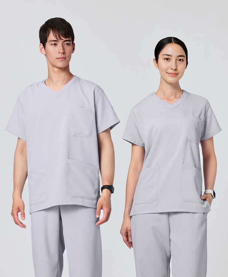 PACKスクラブトップス(男女兼用) ライラック